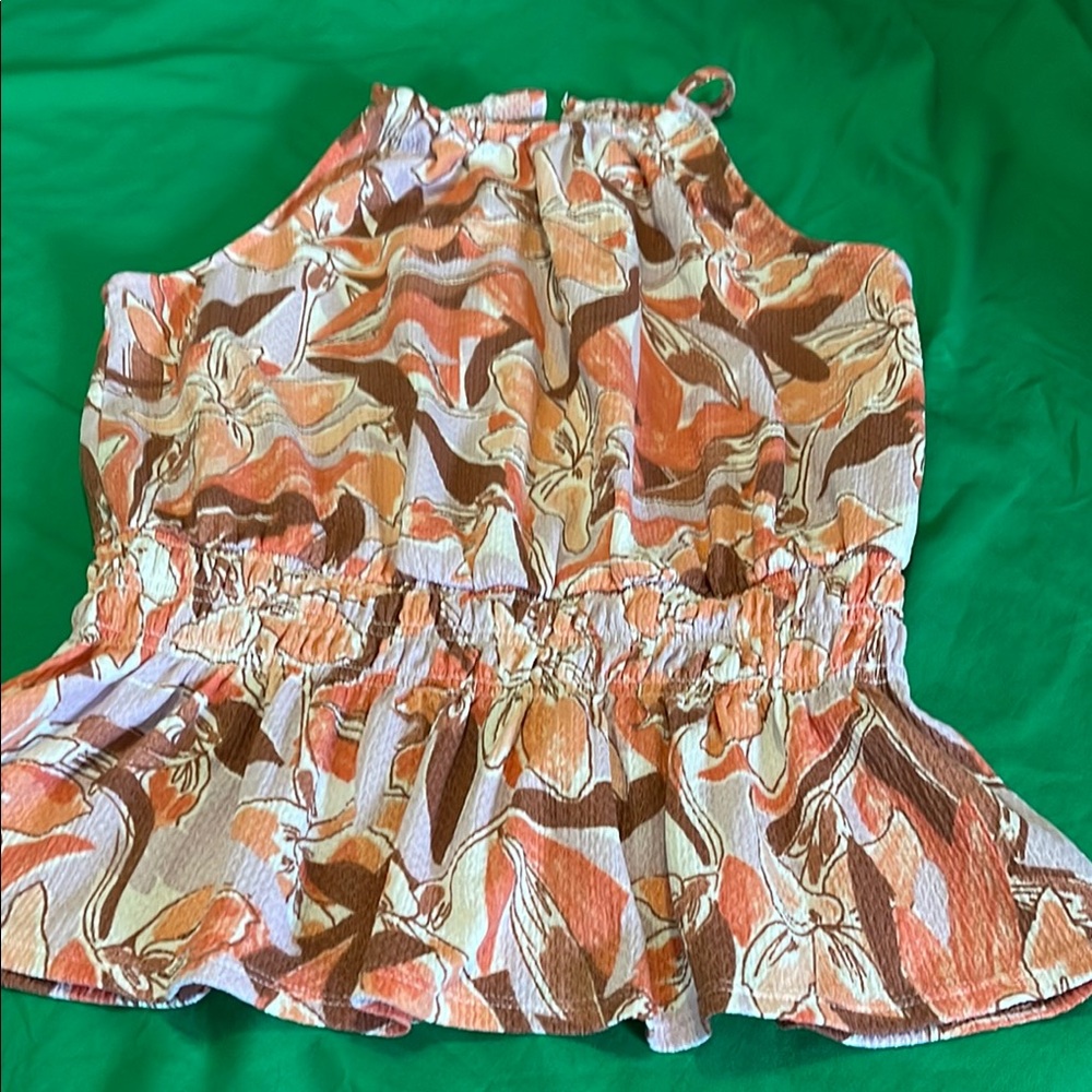 Abstract Patterned Sleeveless Top